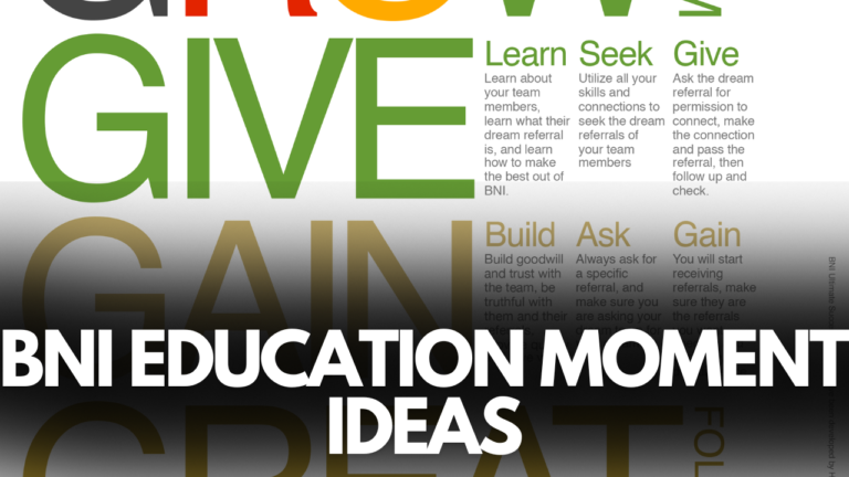BNI Education Moment Ideas: Ignite Your Networking Group